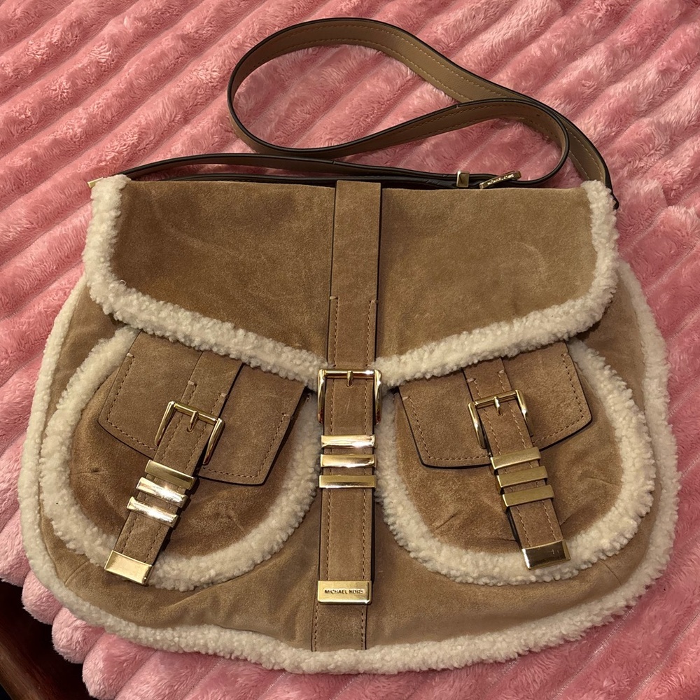 Michael Kors Darrington Shearling Suede Bag